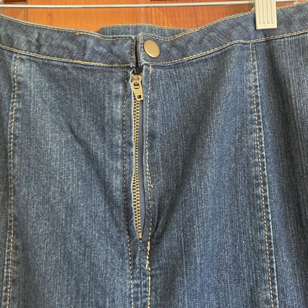 K Jordan Womens 6 Denim Hi-Low Mermaid Skirt Layered Ruffle Back MUST SEE - Picture 3 of 8